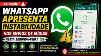 Usuários relatam dificuldades para enviar fotos, vídeos, áudios e documentos; mensagens de texto continuam funcionando normalmente em grande parte dos casos.