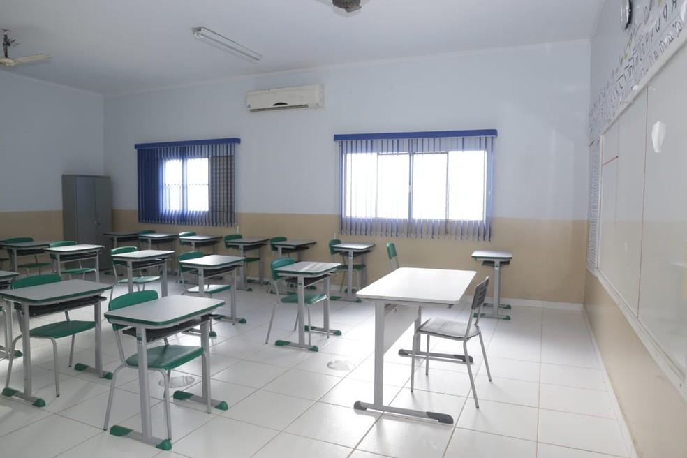 Sala de aula vazia em escola de Gurupi — Foto: Prefeitura de Gurupi/Divulgação