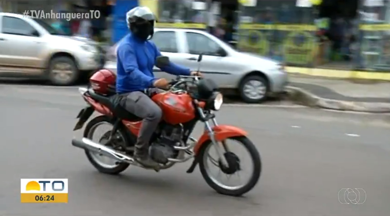 Andar com capacete extra vai gerar multa em Araguaína — Foto: Reprodução/TV Anhanguera