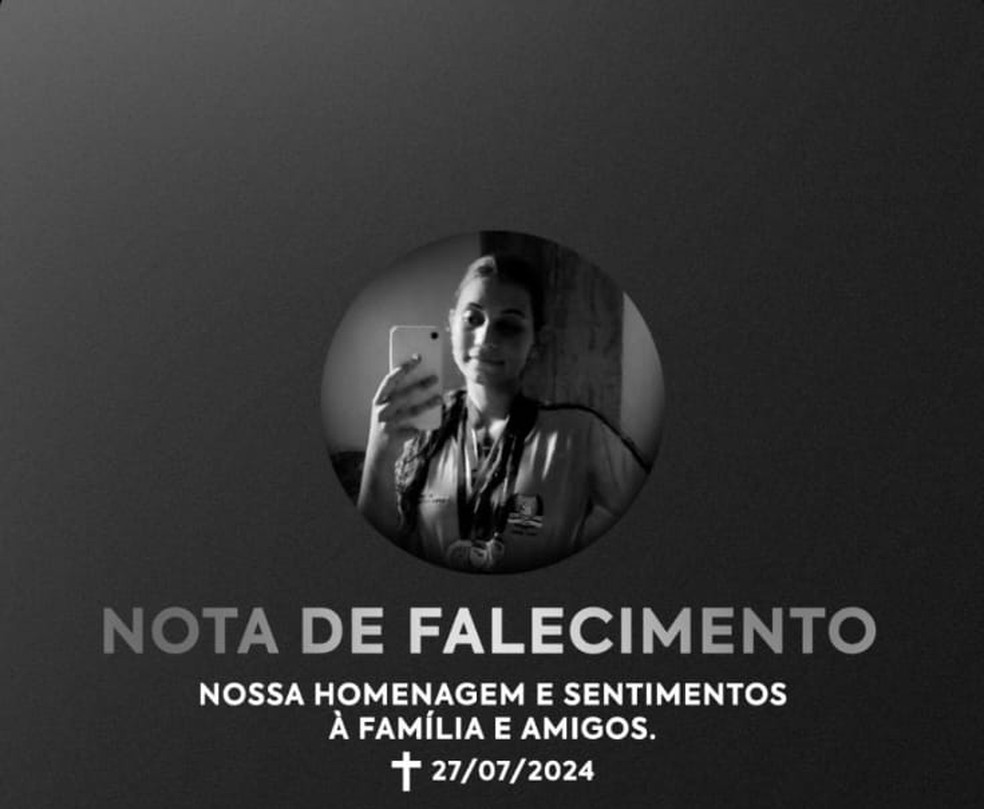 Nota de pesar publicada pelo colégio militar sobre a morte de Lanna Victoria Tavares da Silva — Foto: Divulgação/redes sociais/Colégio Militar do Tocantins Joã