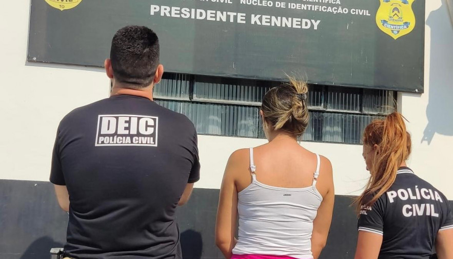 Mulher foi presa após ação da 46ª DP de Presidente Kennedy - Foto: DICOM SSP TO